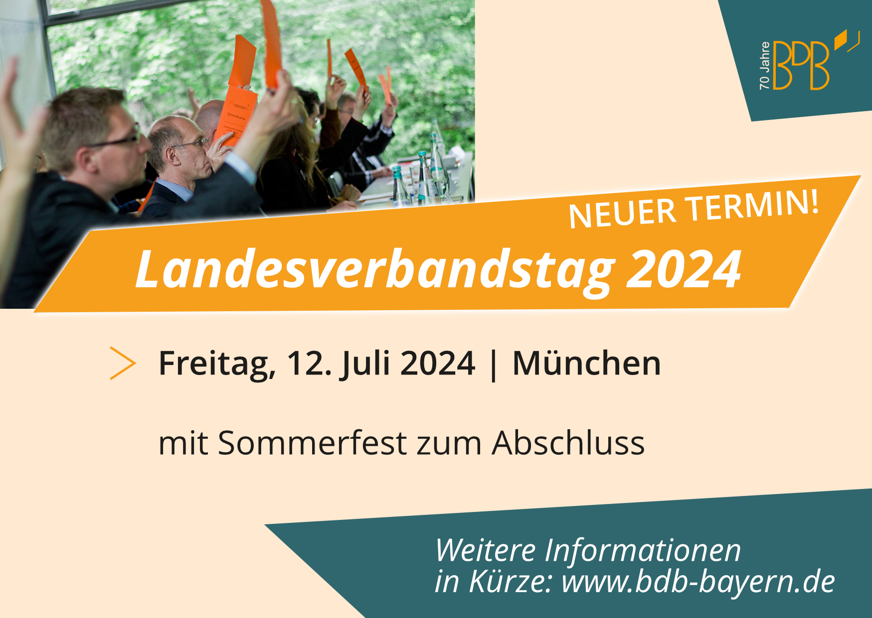 Neues Datum für den Landesverbandstag in München: 12.7.2024